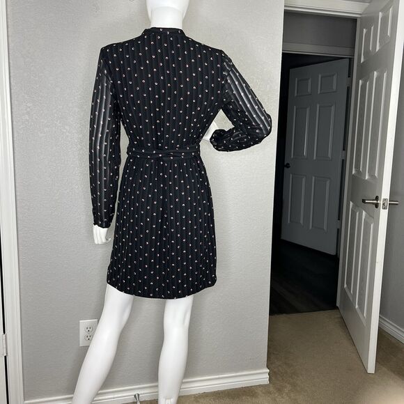 Alexis Black Mini Dress with White Dots - Picture 6 of 13